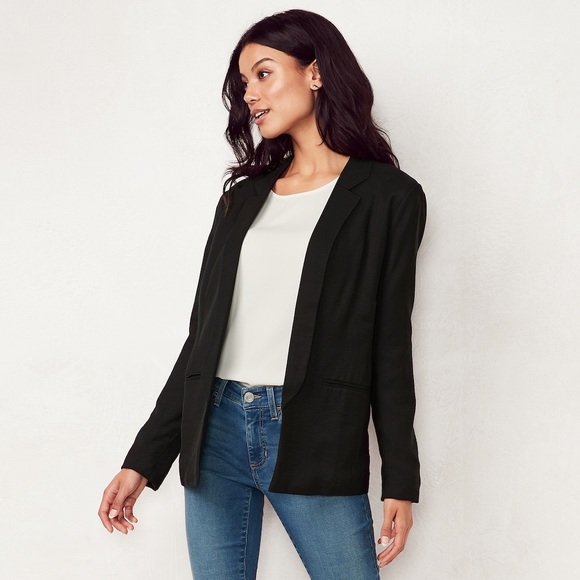 LC Lauren Conrad Relaxed Open-Front Blazer - Picture 1 of 7